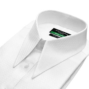 Men&#39;s Summer White Spear Collar Shirt Victorian WWII Era 1970&#39;s Vintage Goodwood Revival Style Classic Sharp Arrow Collar Evening Dress