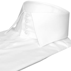 Vintage High Spread Collar Grooms White Wedding Dress Shirt Iconic Windsor Collar Long Sleeves Formal Occasion Party Reception Shirt Men