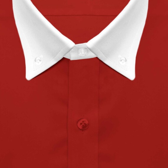 red fitted dress shirt Boys Burgundy Dress Shirt Slim Fit, 16 main image 1