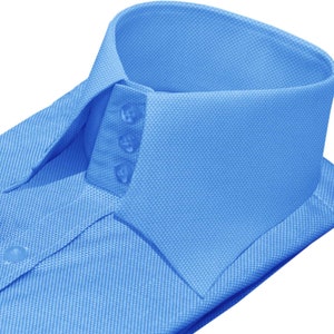 Denim Blue Long Sleeves  Pure Cotton Occasion Shirt for Him Office Formal Dress Shirt Men&#39;s Micro Dobby Textured summer Shirt Wedding Wear