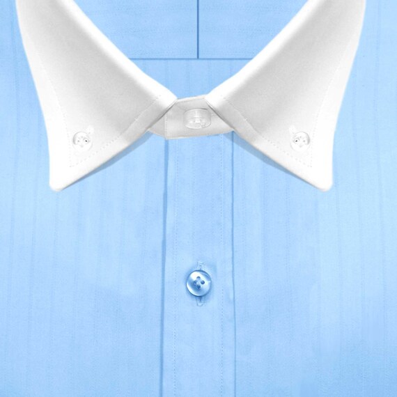 light blue dress shirt with tie Hisdern Non-iron Blue Dress Shirt and Floral Tie 4XL main image 1