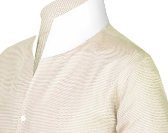High Open V Large Collar Dress Shirts Men's Tall Neck Collar