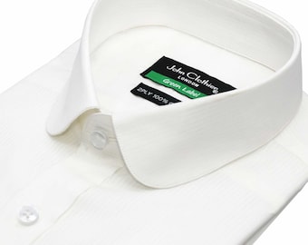 Wit katoenen penny-kraagshirt heren, Shelby Brothers-stijl