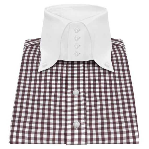 maroon and white mens dress shirt Men's Dress Shirts - Hunton Stripe Burgundy Shirt