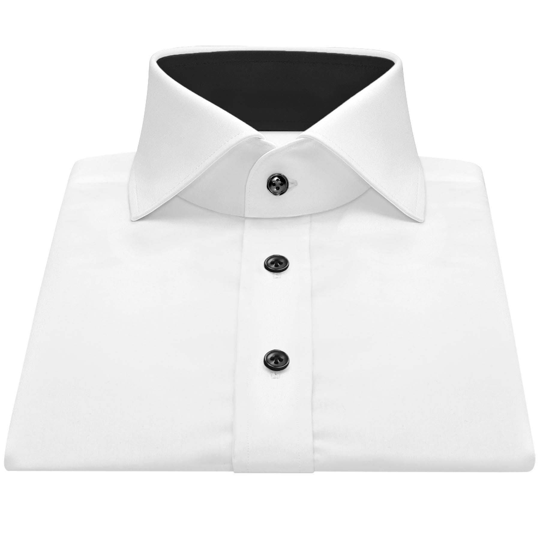 mens white dress shirt black collar Limited Edition Extreme Cutaway Collar White With Black Contrast Shirt 45 / US 18