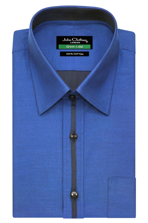 Camisas de cuello italiano convencionales para hombre, de algodón