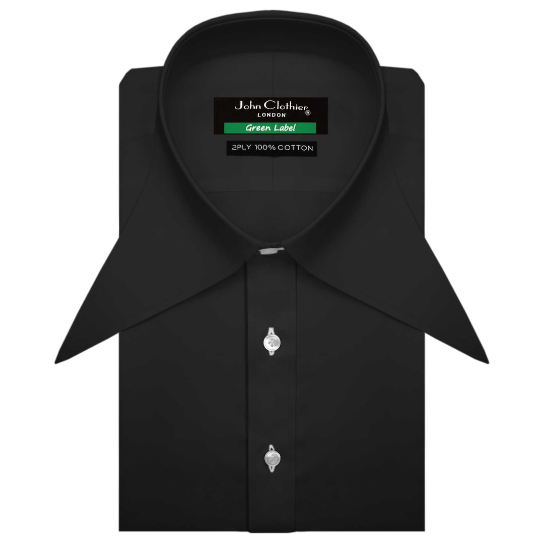 long point collar dress shirts Drake's Cotton-Linen Long Point Collar Shirt