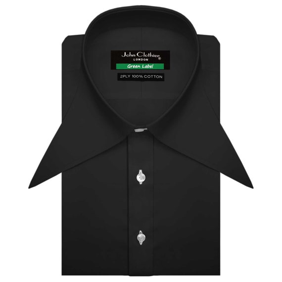 long point collar dress shirt Men's High Long Spear Point Collar White Jacquard Shirt Red Carpet Vintage Dress