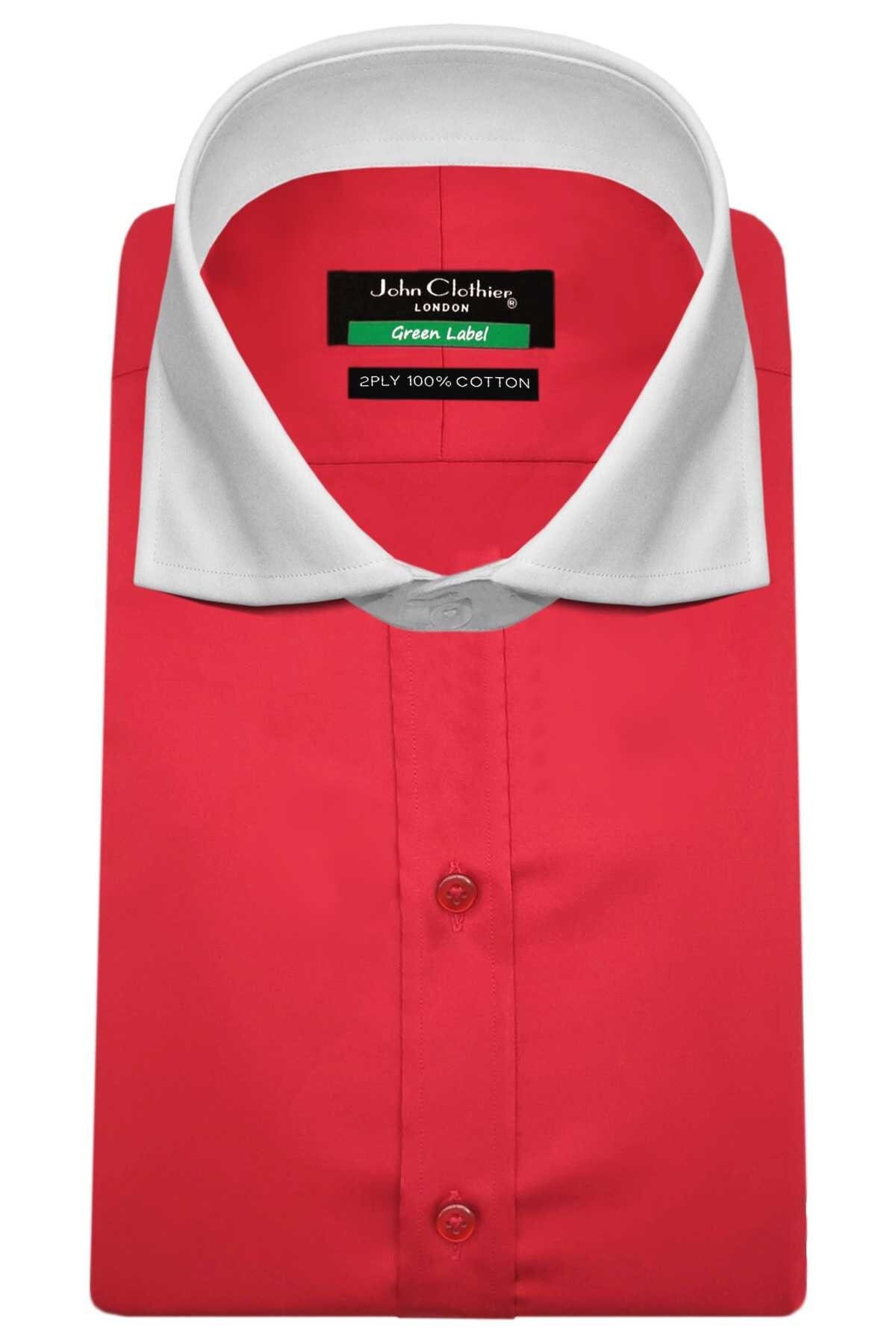 English Cutaway Collar Red Dress Shirt Men's Pure Cotton Long Sleeves Made  to Measure Harry Hill Style Wide Italian Extreme Cut Away Collar - Etsy