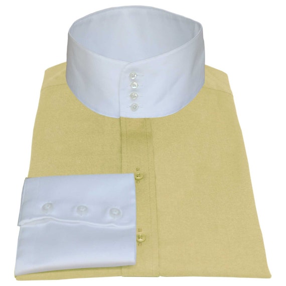 Asian Mao Collar Shirt Plain Yellow Formal Occasion Dress Shirt Men s Long Sleeves Shirt Chinese Mandarin Style Collar High Banded Collar Etsy