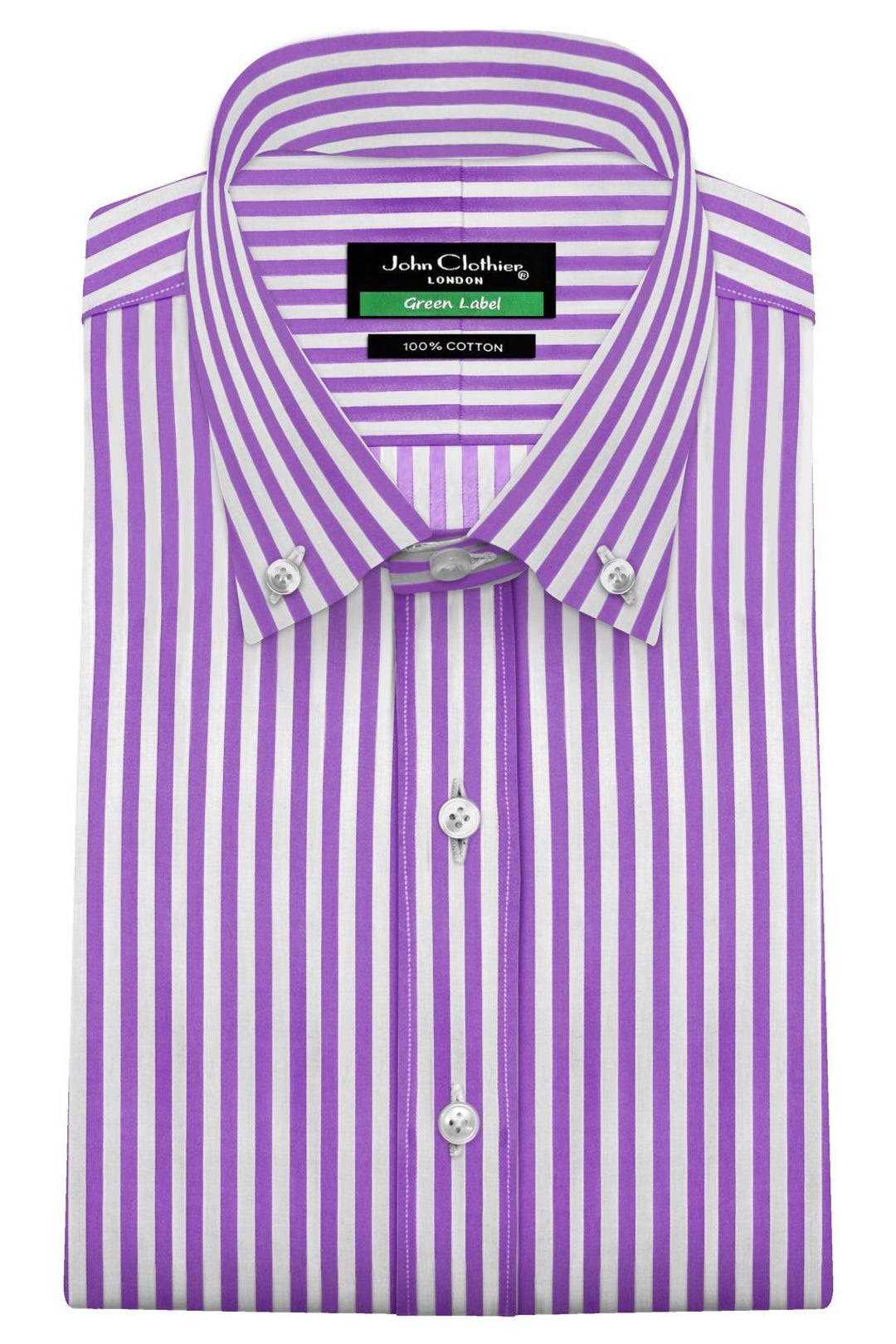 mens purple striped dress shirt Liam in Purple Stripe Dress Shirt in 100% Cotton Lorenzo Uomo