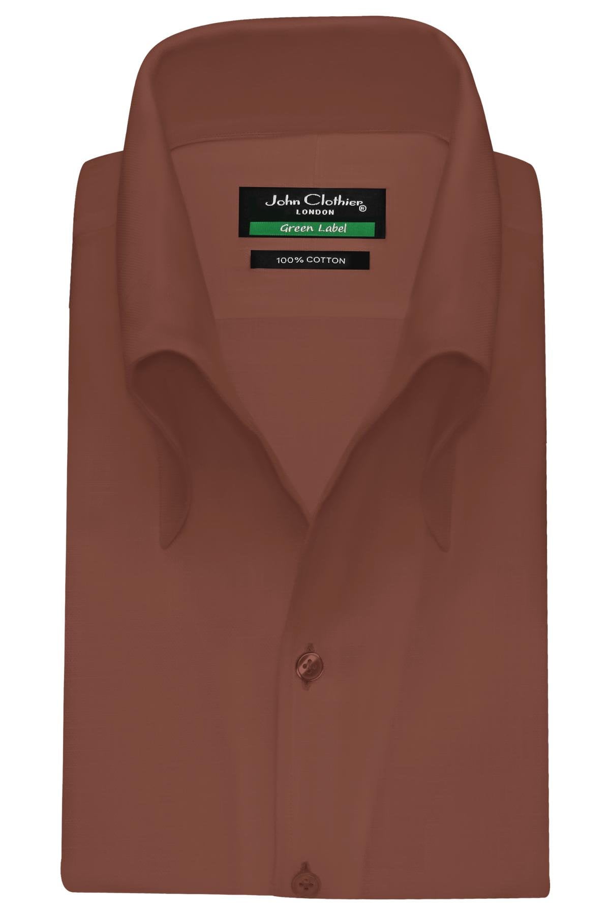 High Open Button-down Collar Men's Shirt Buttonless Collar Dress Shirt Brown  Stylish Fashion Foward Cotton Date-night - Summer Outfit