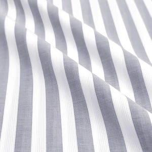 Soft Cotton Fabric by Yard Grey White Bengal Stripe Yardage for Men's & Women's Clothing, Accessories, Quilts, Sewing Material 58" Wide