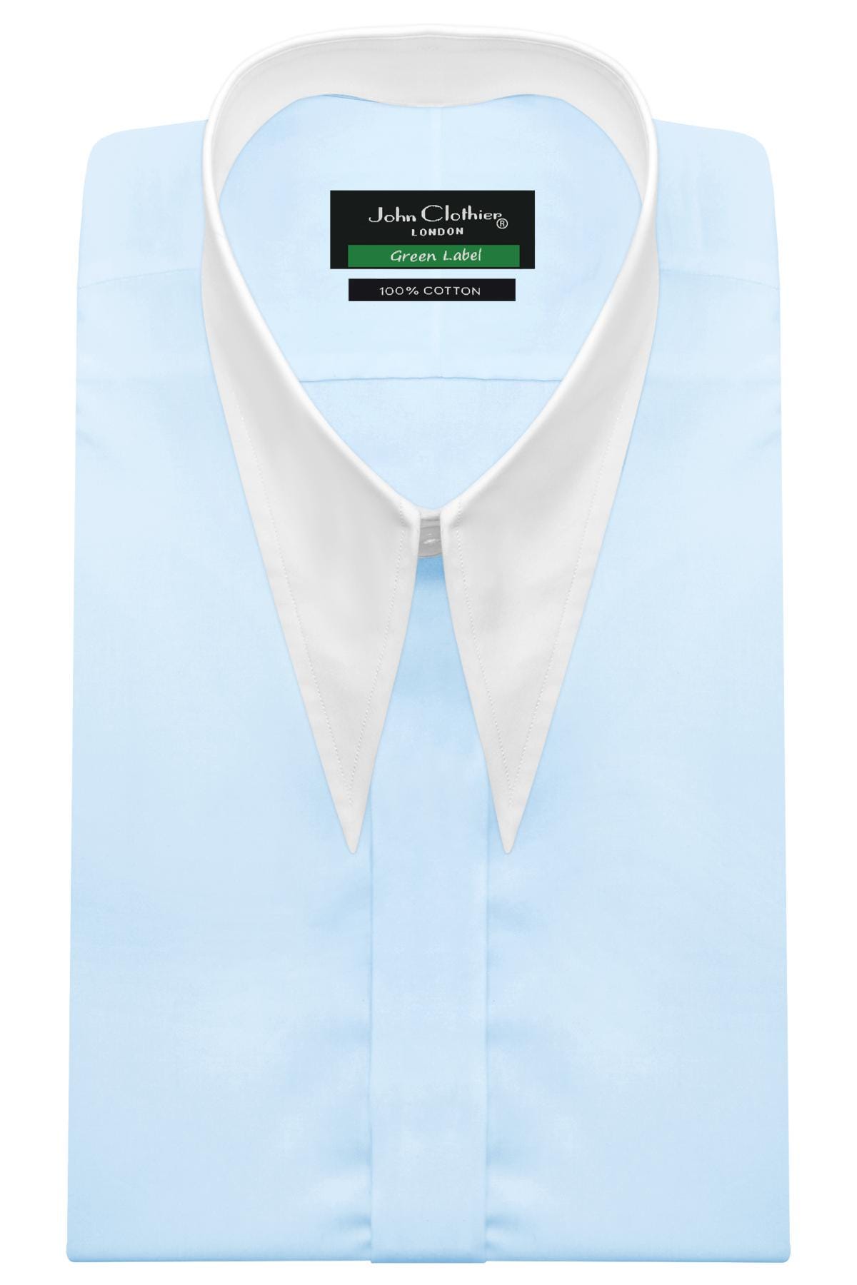 Sky Blue Spear Point Collar Shirt, 100% Cotton, Goodfellas Style - Etsy