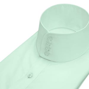 One Piece Cooper Collar Black Shirt Men Long Point Button up
