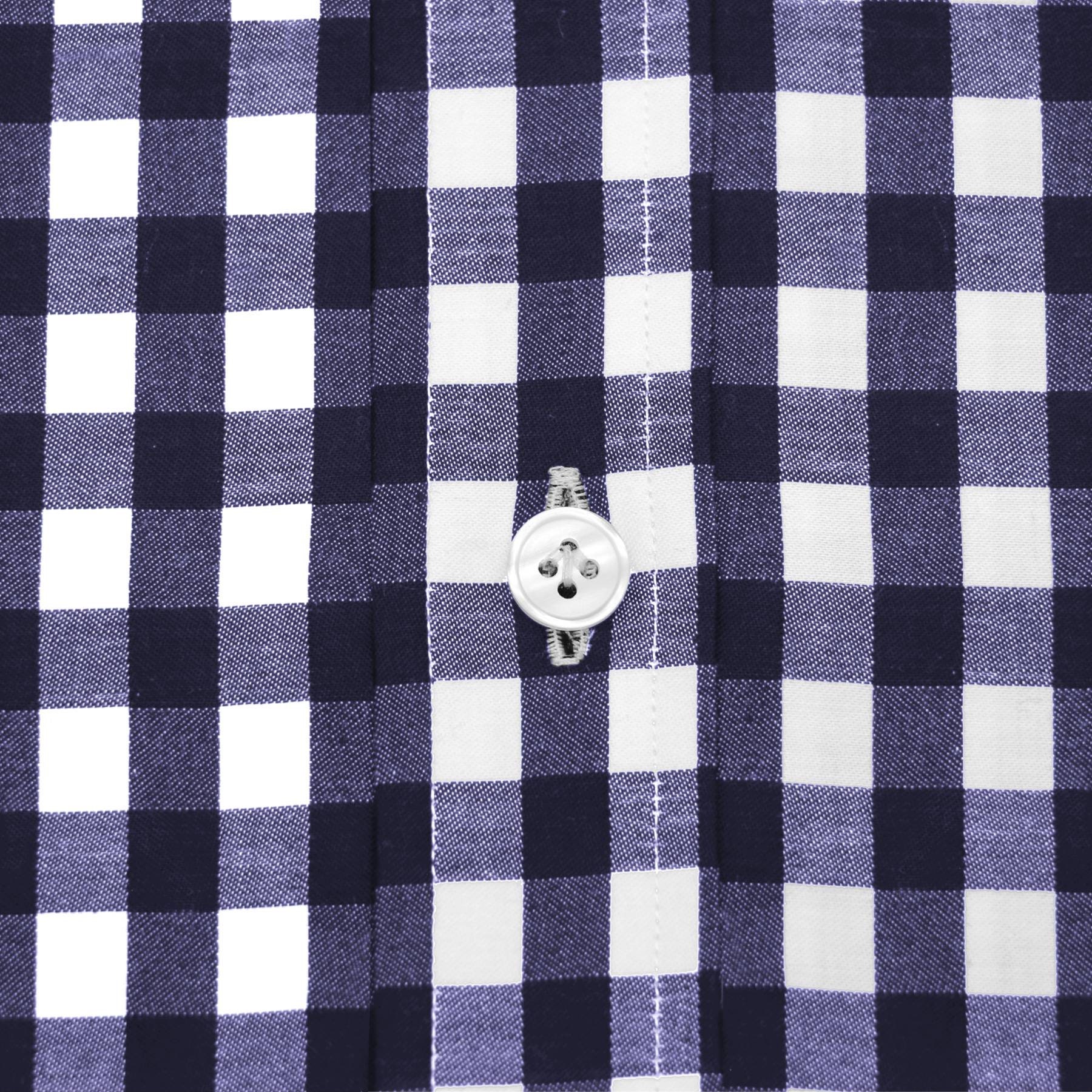 Gingham Check High Penny Collar Shirt, 100% Cotton - Etsy