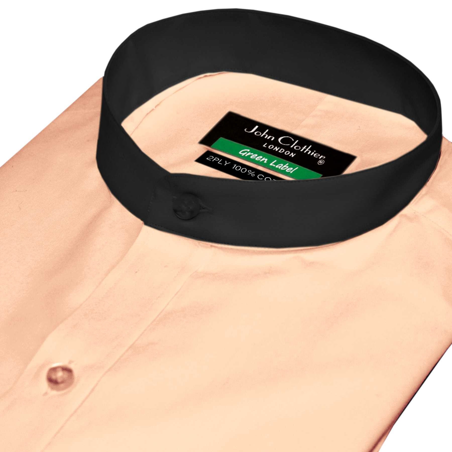 Light Blue Oriental Mao Chines Style collarless Mandarin Preacher Banded Collar Men's Dress Shirts main image 0