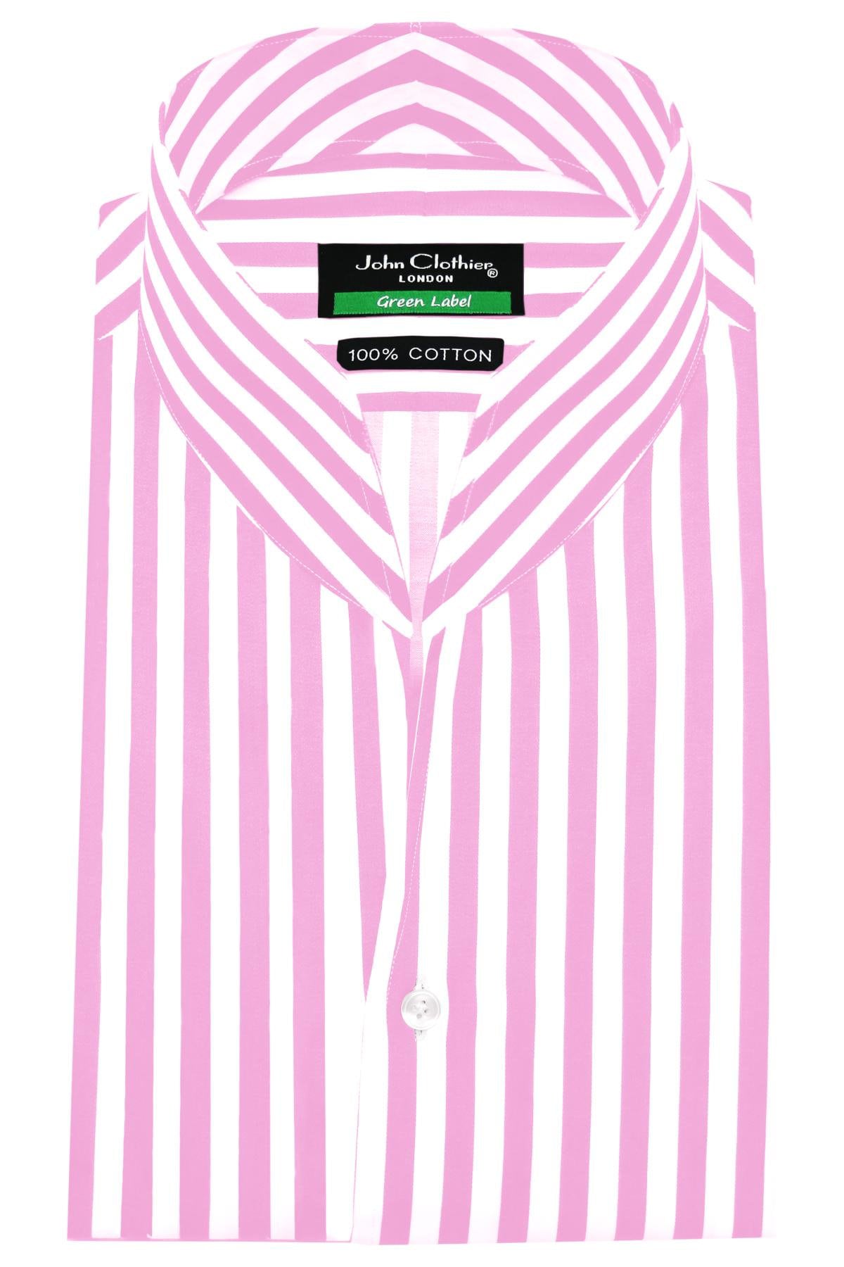 High Collar Shirt Pink and White