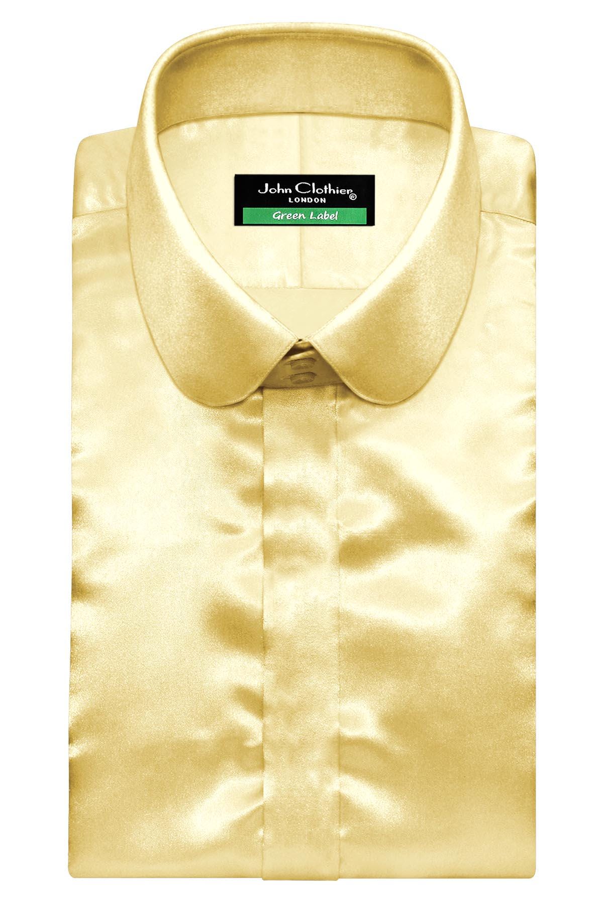 mens gold silk dress shirt Silk Shirts with Tie, Fashion Men, Prom, Homecoming, shirt for wedding 16