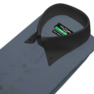 Dunkelgraues Hemd mit Button-Down-Kragen Herren 100% Baumwolle Volle Ärmel Maßanfertigung Polo Kent-Kragenhemd Spitz Oxford-Kragenhemd