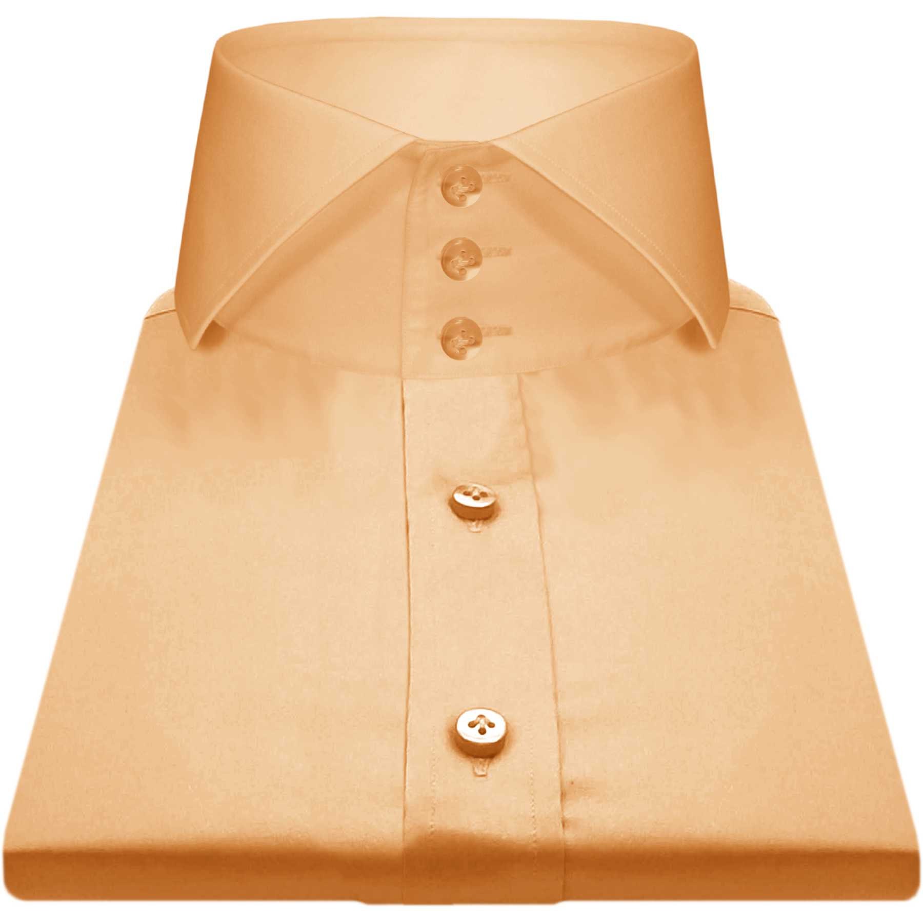 mens orange dress shirt Men's Orange Satin Dress Shirt with Tie & Handkerchief 20.5 37/38 / Orange