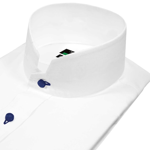 White Clerical Collar Catholic Dress Shirt Men's Roman Tonsure