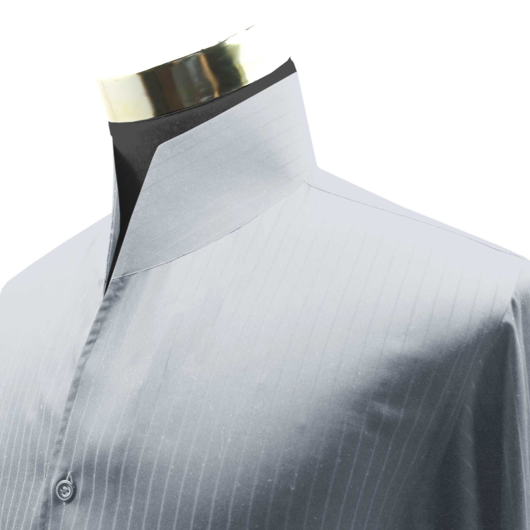Mandarin Band High Collar Shirt Men High Open V Collar Tall Mandarin Band High Collar Shirt Men High Open V Collar Tall