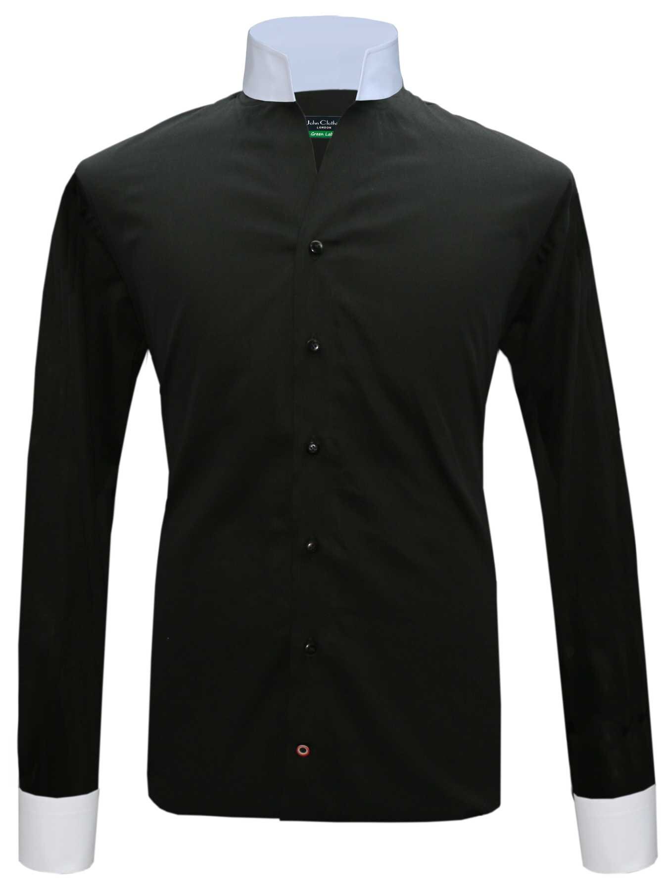 LONG COLLAR CALENDERING SHIRT ブラック Amazon.com: Kariban Mens Long Sleeve Mandarin Collar Shirt
