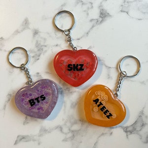 Assorted Kpop Heart Shaker Keychains