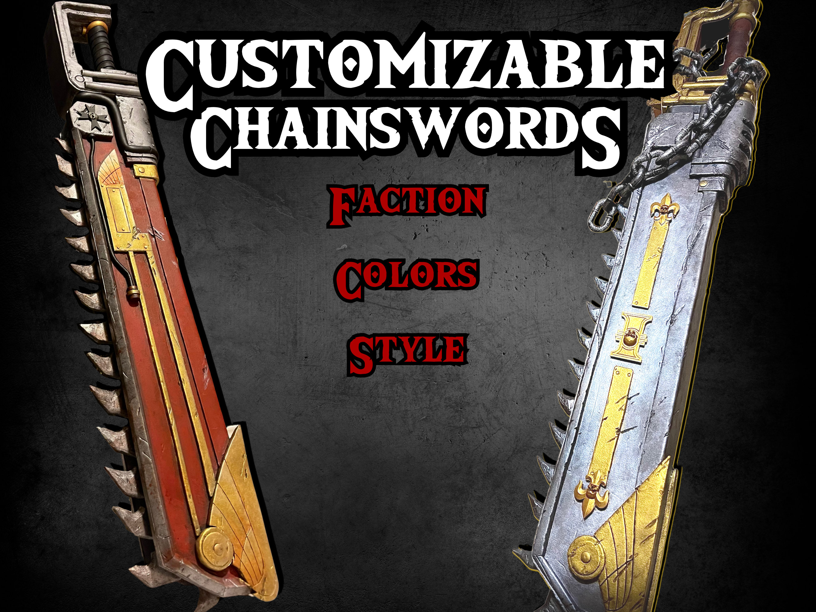 Custom Warhammer 40k EVA Foam Chainsword Prop Choose Paint Etsy