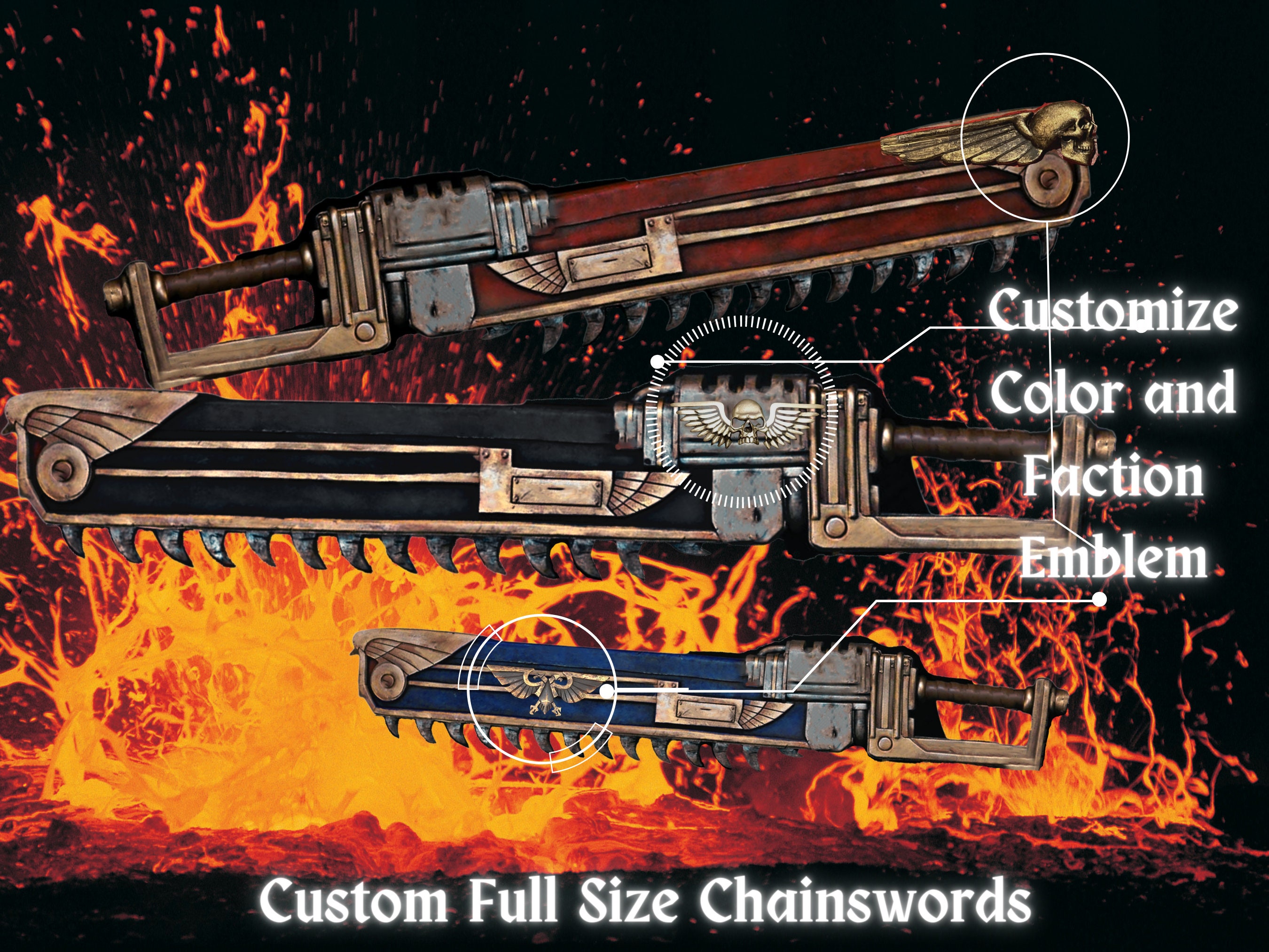 Custom Warhammer 40k EVA Foam Chainsword Prop Choose Paint Etsy UK