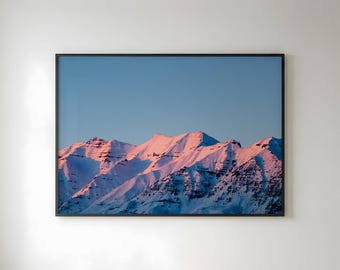 Mount Timpanogos Pink Alpenglow Mountain Landscape Photography Print Utah Wall Art | LADY TIMP