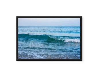 Ocean Wave Photography Print, Coastal Wall Art, Blue Sea Decor Beach Photo | SEAGLASS