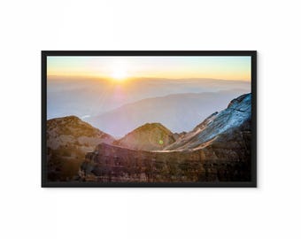 Mount Timpanogos Sunrise Mountain Landscape Photography Print Utah Canyon Wall Art Decor | DAYBREAK
