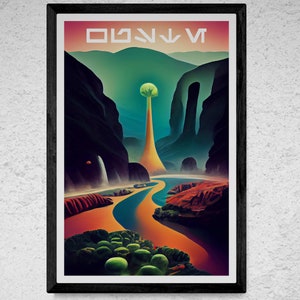 Cartel de Turismo Alienígena - Planet Wuste - Carteles de Viajes Espaciales