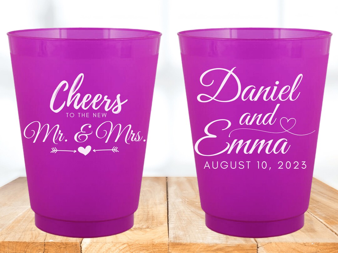 Custom Frosted Cups, Wedding Favors, Wedding Cups, Frosted Cups