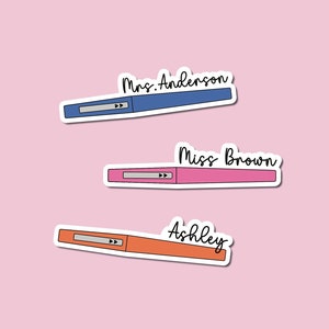 CUSTOM Teacher Flair Pen Sticker - Teacher Gift -Personalized Teacher Sticker- Gifts for Teacher-Tumbler sticker- Waterproof -FREE SHIPPING!