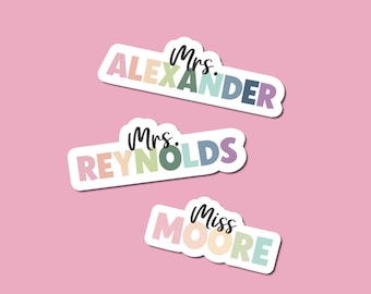 Personalized Teacher Sticker, Custom Teacher Name Sticker, Teacher name sticker, Custom name sticker, Water bottle sticker,FREE SHIPPING!
