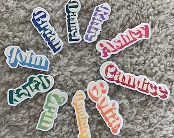 Pegatina con nombre personalizado, pegatina con nombre personalizado, pegatina con nombre colorido, pegatina con botella de agua, pegatina con vaso, pegatina para computadora portátil, ¡ENVÍO GRATIS!