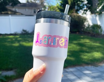 Personalized name decal, Personalized name decal, Name sticker for Tumblers, Water bottle,Stanley sticker-WATERPROOF-FREE SHIPPING!