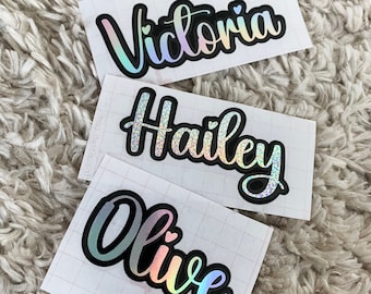 Layered outline custom name decal, Name vinyl decal,Holographic name sticker,Name decal for tumbler