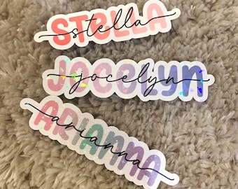 Personalized name sticker, Custom name sticker, Gradient color name sticker, Holographic name sticker, water bottle sticker, FREE SHIPPING!