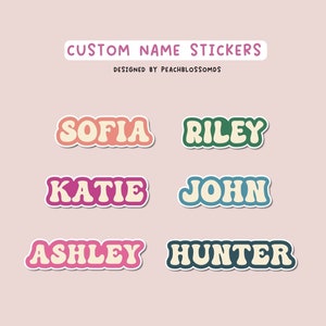 Personalized name sticker, Custom name sticker, Pastel name sticker, Water bottle sticker, Tumbler sticker, laptop sticker, FREE SHIPPING!