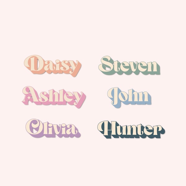 Personalized name sticker, Custom name sticker, Pastel name sticker, Water bottle sticker, Tumbler sticker, laptop sticker, FREE SHIPPING!