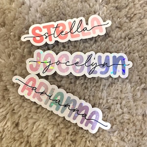 Gepersonaliseerde naamsticker, aangepaste naamsticker, kleurverloop naamsticker, holografische naamsticker, waterflessticker, GRATIS VERZENDING!