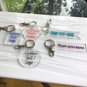 Custom text keychain/Custom logo keychain/Colored Personalized Keychain/ Backpack Tag/Bridesmaid keychain