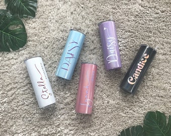 Personalized tumbler with straw, Bridesmaid gift,Bridesmaid proposal, 20oz stainless steel tumbler, skinny tumbler