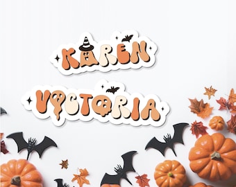 Halloween Name Sticker, Treat bag label, Personalized name sticker, Custom name sticker, Water bottle sticker, FREE SHIPPING!