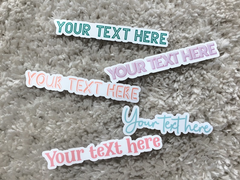 Custom text stickers, Build your own stickers, Personalized quotes, Waterproof stickers, FREE SHIPPING image 2