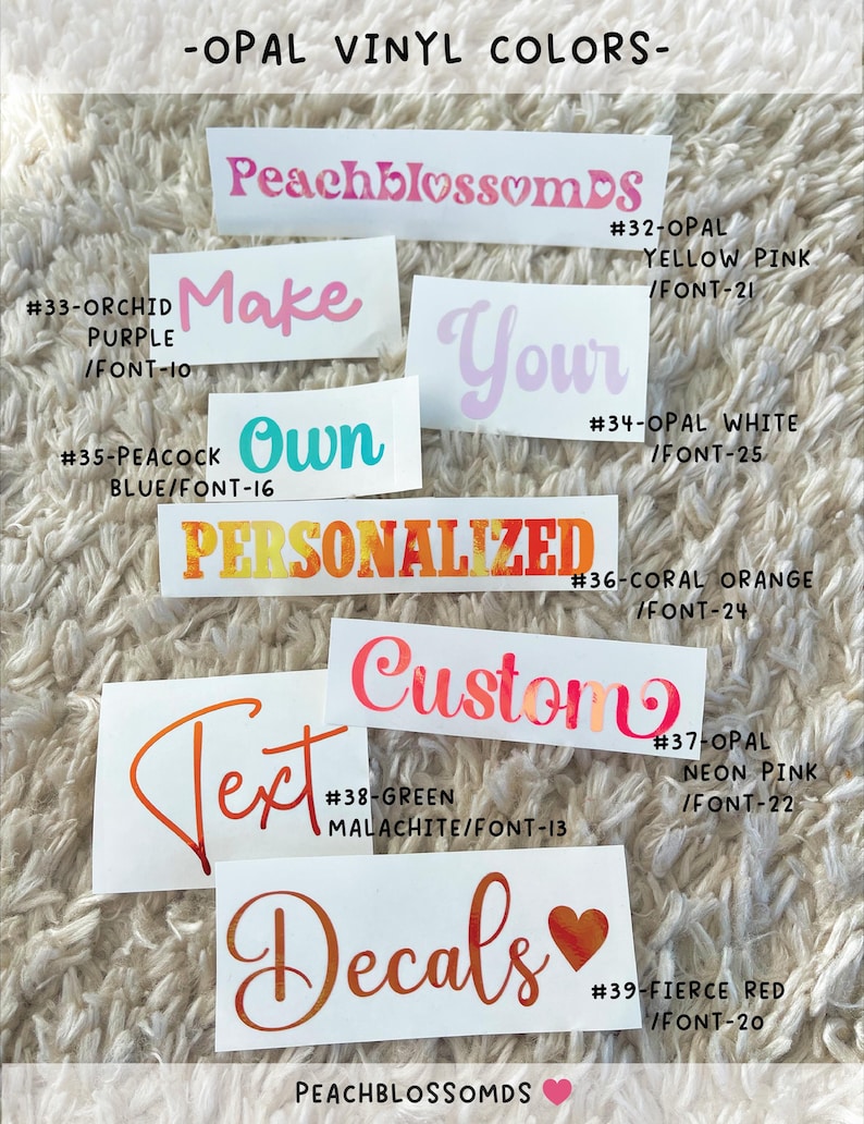 Personalized Vinyl Name Decals-custom Name Decal Sheet-kids Labels ...